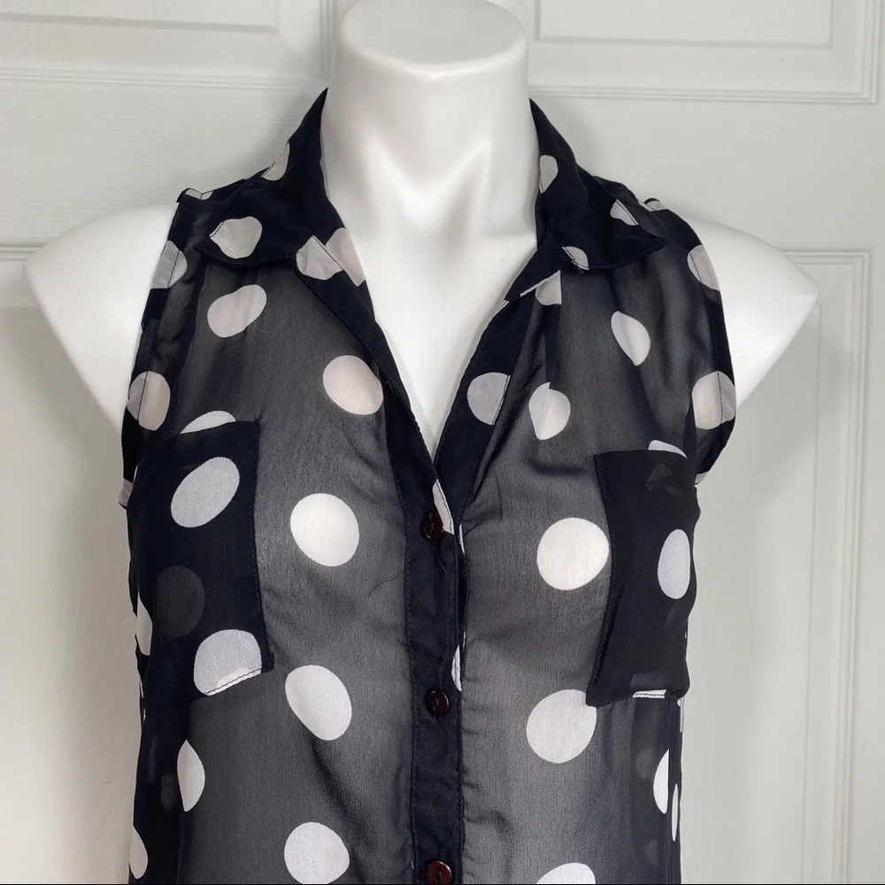Fun & Flirt Sheer Button Down Top - Picture 2 of 7